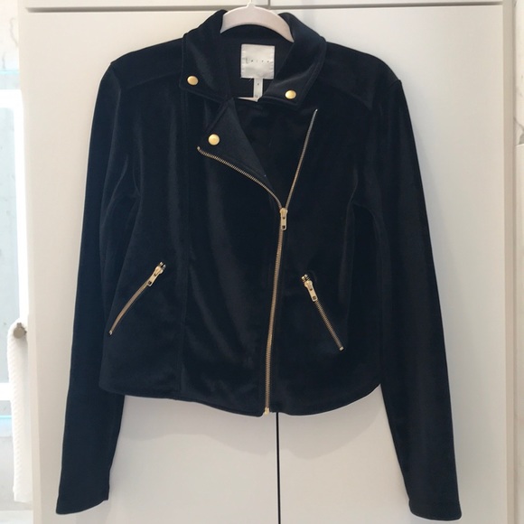 Leith Jackets & Blazers - Dressy Velvet Zip up jacket